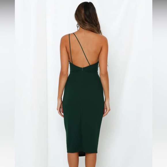 HELLO MOLLY Taking It Back Dress Forest Green, S, NWT - Picture 3 of 3